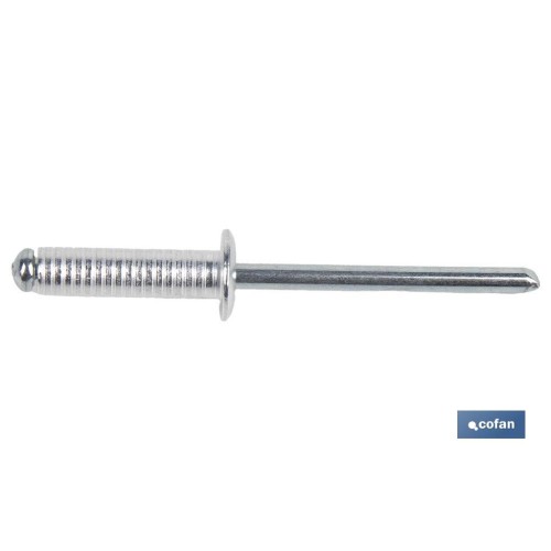 REMACHE ALUMINIO RANURADO 4 X 8 MM