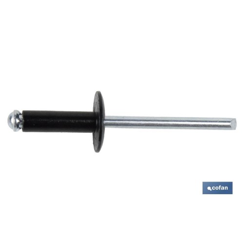 REMACHE FLOR ALA ANCHA NEGRO 4 X 16 MM