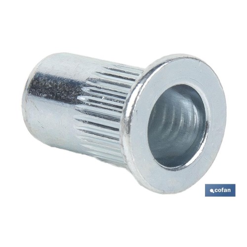 TUERCAS REMACHABLES RANURADAS ANCHAS ACERO M3