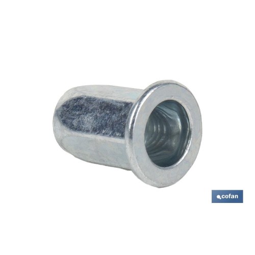 TUERCAS REMACHABLES HEXAGONAL ANCHAS ACERO M4