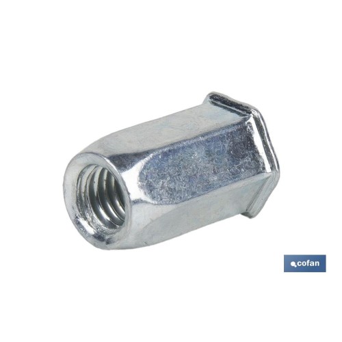 TUERCAS REMACHABLES HEXAGONAL CABEZA REDUCIDA ACERO M4