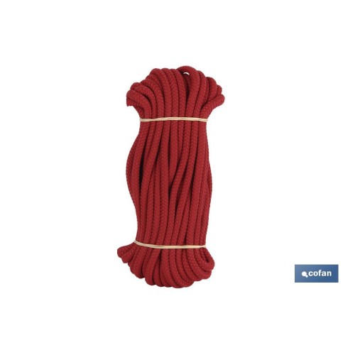 MADEJA CUERDA TRENZADA POLI 6MM 10M ROJO