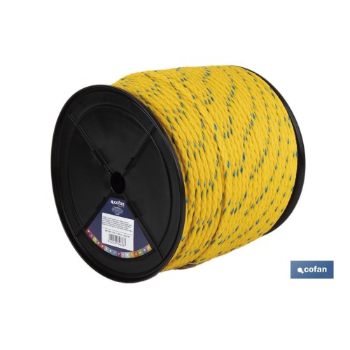 CARRETE CUERDA NÁUTICA MULTIUSOS 6 MM 200 M AMARILLO/AZUL