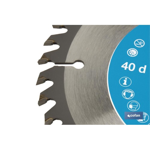 DISCO DE SIERRA CIRCULAR PARA MADERA Ø150 X 2,5 X 20 MM, 40 DIENTES