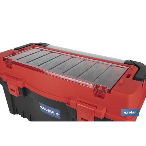 CAJA DE HERRAMIENTAS CON ORGANIZADOR Y REFUERZOS ABS 595 X 288 X 308 MM