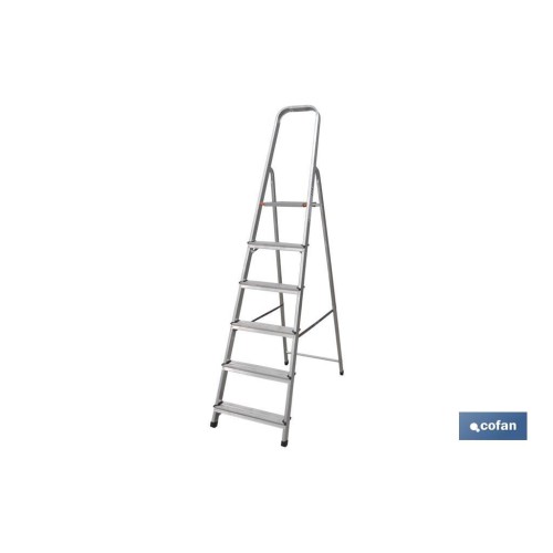 ESCALERA ALUMINIO 6 PELDAÑOS Y 1,37 M ALTURA ÚTIL