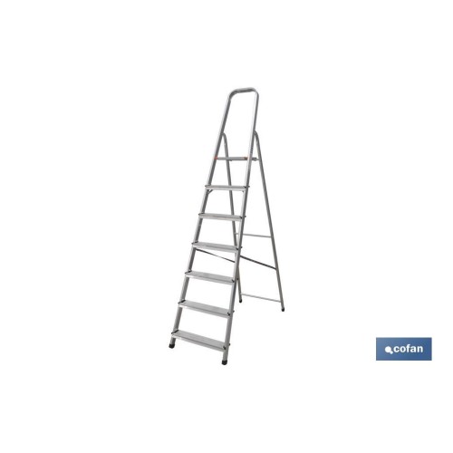ESCALERA ALUMINIO 7 PELDAÑOS Y 1,61 M ALTURA ÚTIL