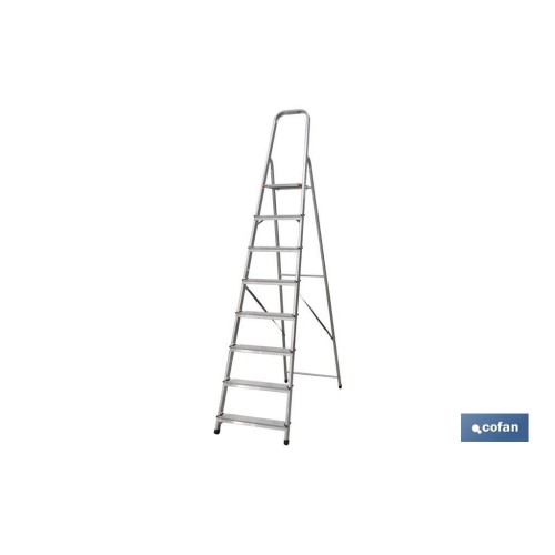 ESCALERA ALUMINIO 8 PELDAÑOS Y 1,85 M ALTURA ÚTIL