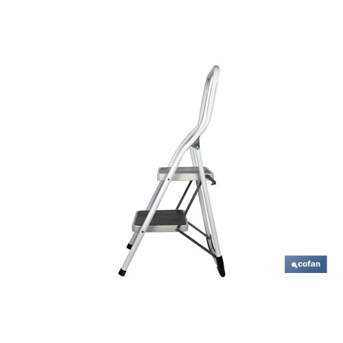 ESCALERA DOMÉSTICA ACERO 2 PELDAÑOS ALTURA 46 CM