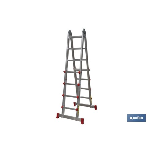 ESCALERA ALUMINIO MULTIPOSICIÓN 4 x 4 PELDAÑOS Y 3,83 M