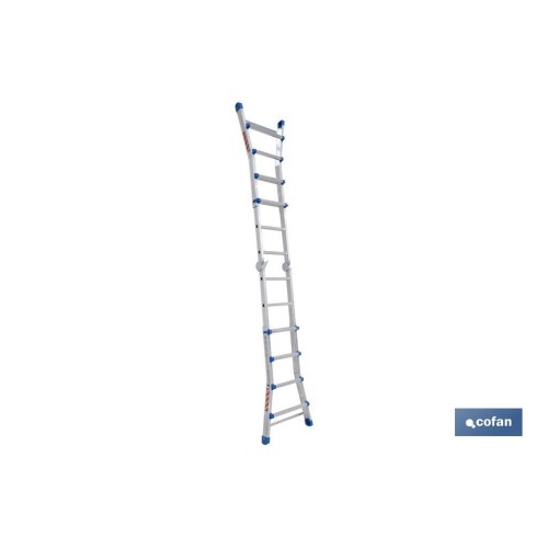 ESCALERA PLUS ALUMINIO MULTIPOSICIÓN 4 x 4 PELDAÑOS Y 3,83 M