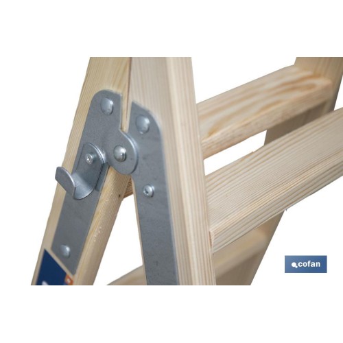 ESCALERA MADERA DOBLE 3 PELDAÑOS 0,75 M