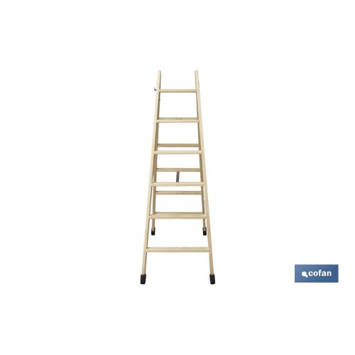 ESCALERA MADERA DOBLE 6 PELDAÑOS 1,50 M