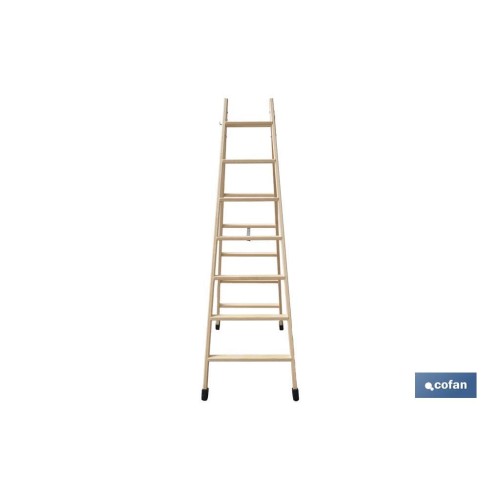 ESCALERA MADERA DOBLE 7 PELDAÑOS 1,75 M
