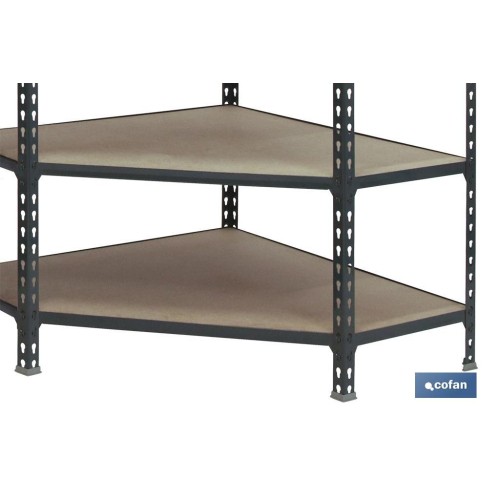 ESTANTERÍA ANTRACITA RINCONERA 5 BALDAS DE MADERA 1800 X 900 X 400 MM