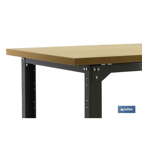 BANCO DE TRABAJO MADERA ANTRACITA L-1800 MM