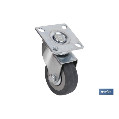 RUEDA GOMA/GRIS PLACA Ø40X18MM