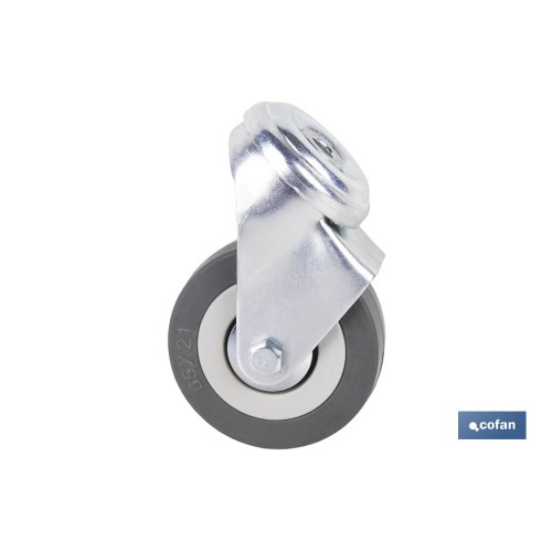 RUEDA GOMA/GRIS PASANTE Ø60X22MM