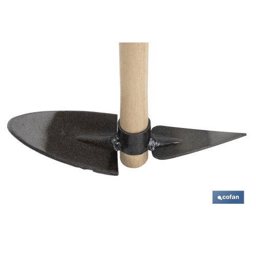 ZACHO CURVO CON PUNTA Y MANGO DE MADERA 230 X 80 MM 180 G