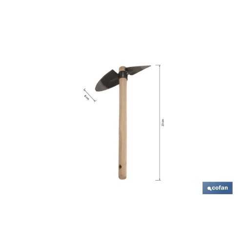 ZACHO CURVO CON PUNTA Y MANGO DE MADERA 230 X 80 MM 180 G