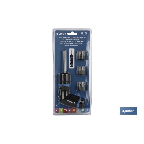 SET DESTORN. CARRACA T 19 PCS CONVERTER 5:1 VELOC.