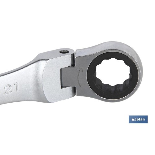 LLAVE COMBINADA ARTICULADA 180º DE CARRACA 8MM
