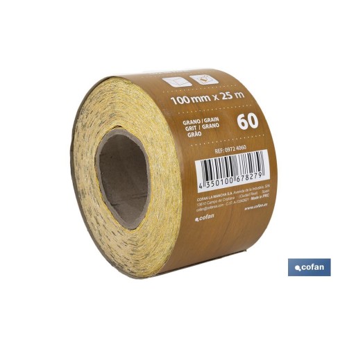 ROLLO LIJA DE PAPEL 100 X 25 M. G.60