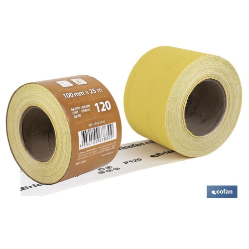 ROLLO LIJA DE PAPEL 100 X 25 M. G.120