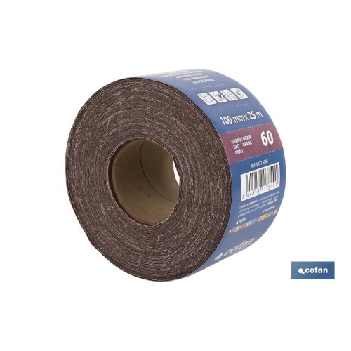 ROLLO LIJA TELA UNIVERSAL 100 X 25 M. G.60