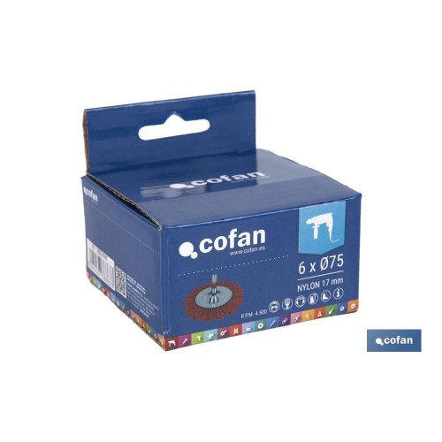 CEPILLO CIRCULAR DE NYLON 6 MM X Ø75