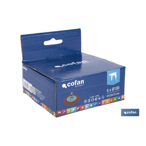 CEPILLO CIRCULAR DE NYLON 6 MM X Ø100