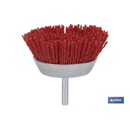CEPILLO COPA DE NYLON 6 MM X Ø50