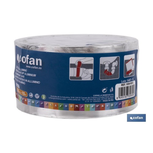 CINTA DE ALUMINIO 30 MICRAS 50 MM X 10 M