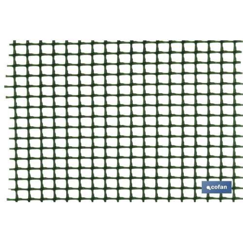 MALLA PLAST. CUADRADA JARDIN 5mm VERDE 1x25m