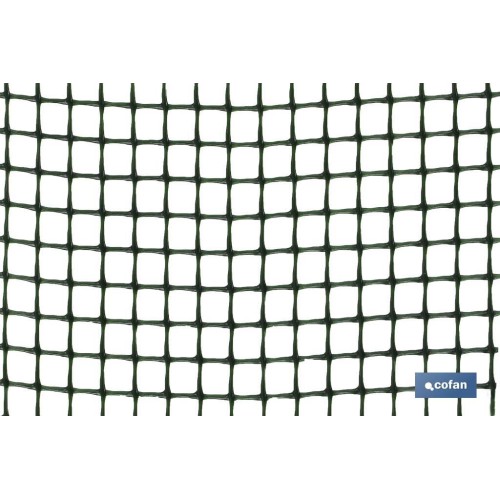 MALLA PLAST. CUADRADA JARDIN 10mm VERDE 1x25m