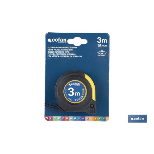 FLEXÓMETRO PROTEC. GOMA 16 MM X 3 M