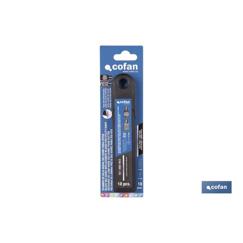 RECAMBIO 10 UDS. HOJA NEGRA SK2 65HRC PARA CÚTER 25 X 126 X 0,7 MM