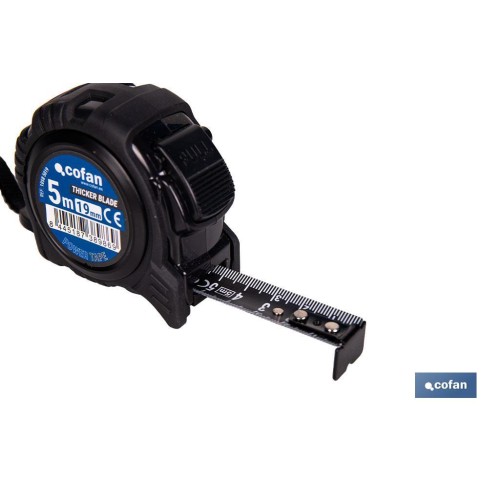 FLEXÓMETRO HOJA NEGRA DOBLE CARA 19 MM X 5 M