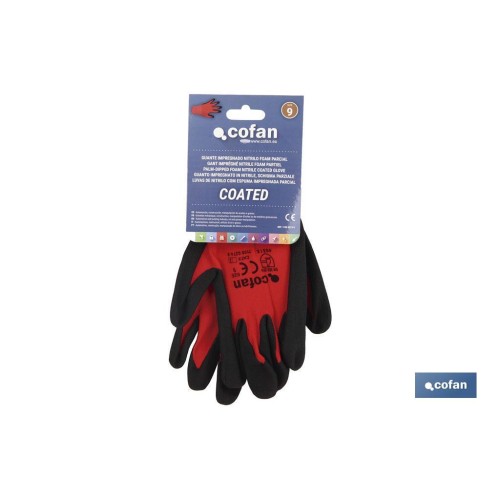 GUANTE IMPREGNADO SANDY COATED ROJO/NEGRO TALLA 10