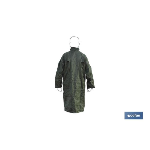 ABRIGO DE LLUVIA VERDE POLIESTER/PVC TALLA-L