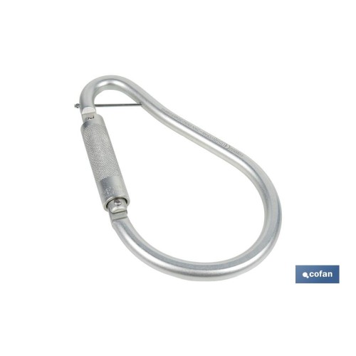 GANCHO DE ACERO CON BLOQUEO AUTOMÁTICO APERTURA 59 MM RUPTURA +23 kN