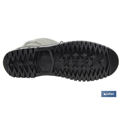 BOTA DE AGUA VERDE/NEGRA CON FORRO POLAR TALLA 36