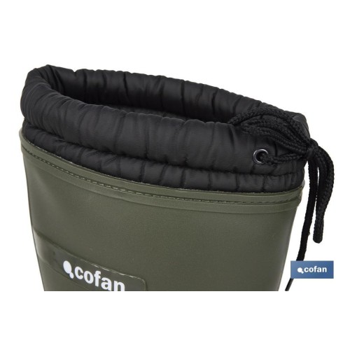 BOTA DE AGUA VERDE/NEGRA CON FORRO POLAR TALLA 36
