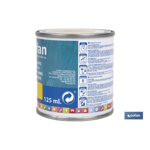 ESMALTE AL AGUA (125 ML) AMARILLO REAL BRILLO
