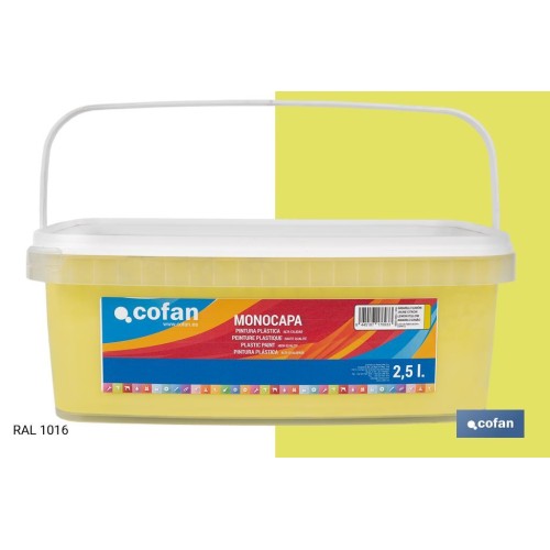 PINTURA PLÁSTICA MONOCAPA Amarillo Limón (2,5 LT)