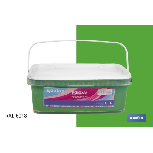 PINTURA PLÁSTICA MONOCAPA Verde Yuca (2,5 LT)