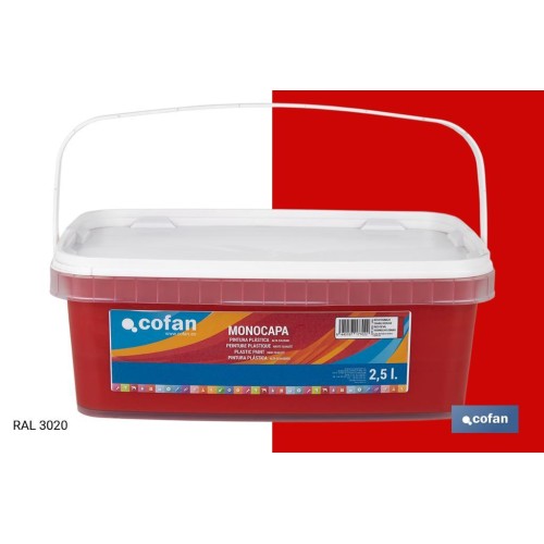 PINTURA PLÁSTICA MONOCAPA Rojo Diablo (2,5 LT)