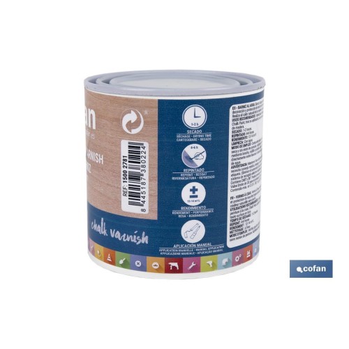 BARNIZ AL AGUA MATE, CHALK VARNISH, 250 ML