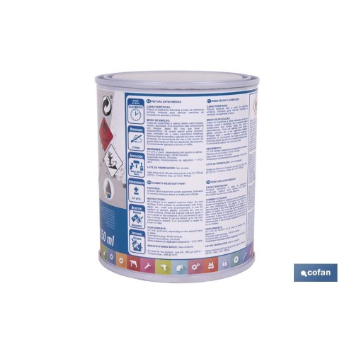 PINTURA ANTIHUMEDAD SINTÉTICA (750 ML)  BLANCO SATINADO