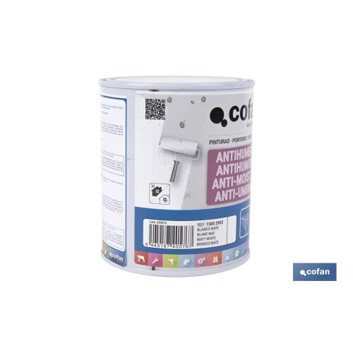 PINTURA ANTIHUMEDAD AL AGUA (750 ML)  BLANCO MATE